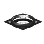 Ventilated Firestop/Fire Sealing Collar HT-S Powder Coated Matt Black Pipe