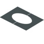 Square 45 Degree Trim Plate HT-S Powder Coated Matt Black Pipe