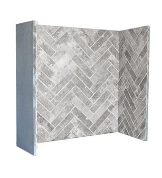 The Gallery Collection Iced Grey Brick Herringbone Fireplace Chamber