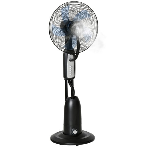 HOMCOM Floor Fan with Water Mist Spray - 2.8L Water Tank, Black