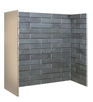 The Gallery Collection Porcelain Brickbond Slate Fireplace Chamber